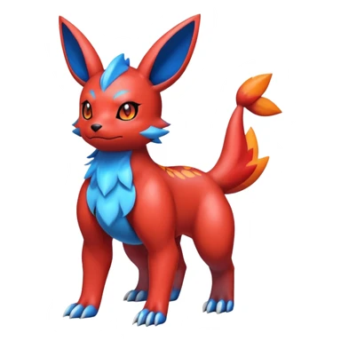 Cute Shiny Guilmon-Quilava-Umbreon-Fakémon-hybrid-creature (full body)  sticker
