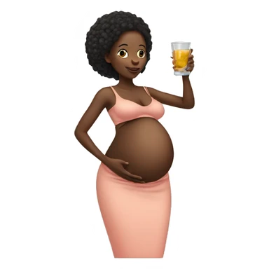 pregnant black woman with a glass sticker
