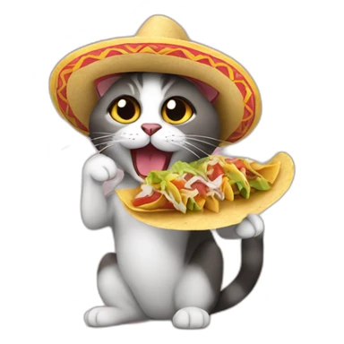 Mexican cat eating tacos sticker