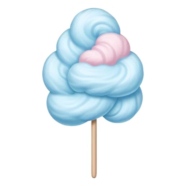 fluffy pastel blue cotton candy on a stick sticker
