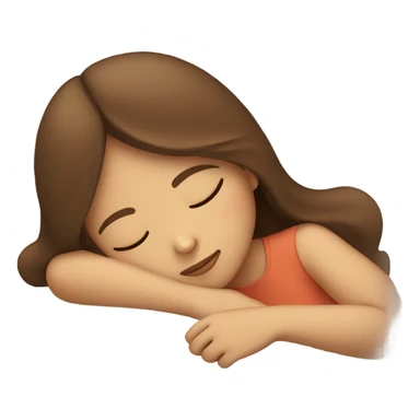 Brown Hair Girl sleeping  sticker