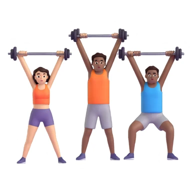 3 friends exercising together, one black person and two white people sticker
