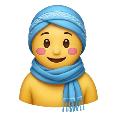 cartoon sticker of a cold emoji with a scarf, colorful and cheerful, no text, suitable for WhatsApp and Instagram sticker