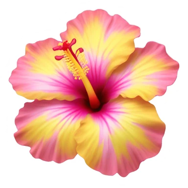 yellow and pink hibiscus flower sticker