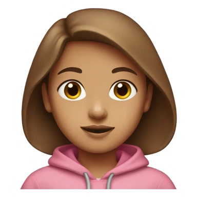 Girl with Brown haut and a pink hoddie  sticker