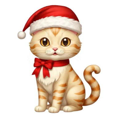 a full-body silk cat with Christmas accessories  sticker