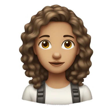 15 year old girl with brown wavy hair, brown eyes, white-tan skin sticker