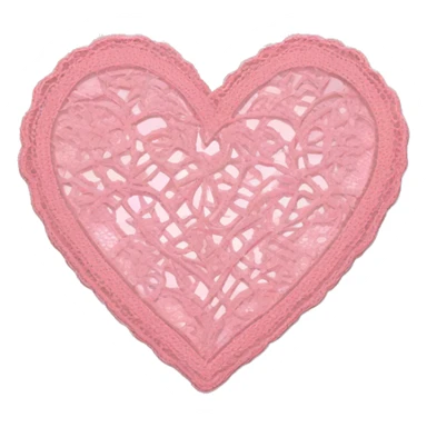 Pink lace heart sticker