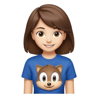 make a cute girl with medium hair and side bangs and sonic clothes  sticker