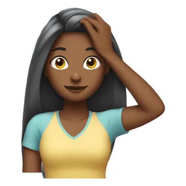 girl straightening her hair sticker