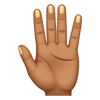 hand making the three-finger blessing gesture, slightly tanned, brownish, static, regular emoji size, classic emoji style sticker