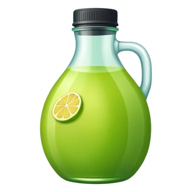 Green lemon juice bottle sticker