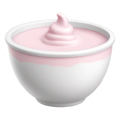 soft pink yogurt with white bowl  sticker