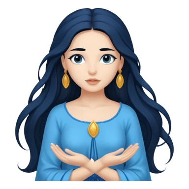 Salacia, Salt Water Goddess from Rome Mythology with long black hair, blue outfit sticker