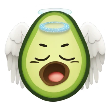 Avocado with Angel halo and wings  sticker