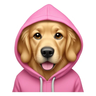 Golden retriever wearing pink oude sticker
