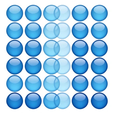 round cells in light blue and blue
Soft gradient
Slightly translucent texture
Minimal scientific illustration
White background
Clean and calm mood sticker