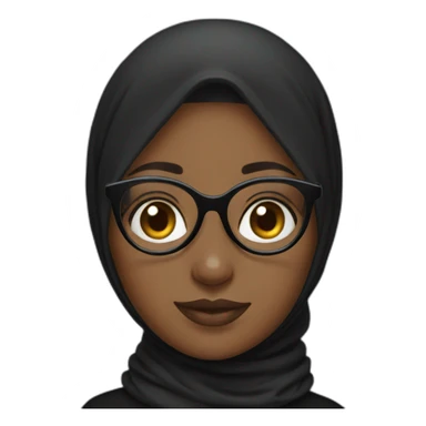 Black hijab girl with glasses sticker