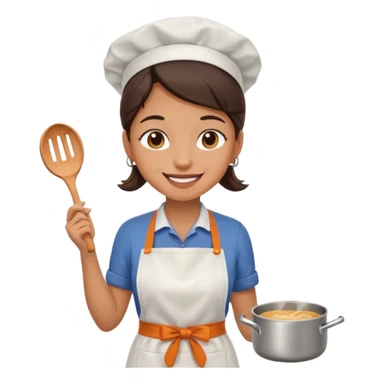 Cafe staf with cooking sticker