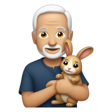 paulo coelho holding a rabbit sticker