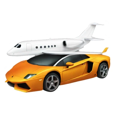 plane and  lamborgini sticker