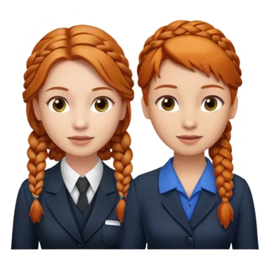 receptionist face braided ginger receptionist sticker