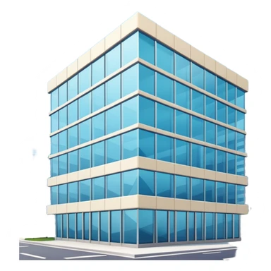 modern office headquarters building, glass facade, corporate look emoji sticker
