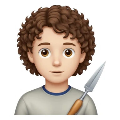 boy,  brown hair, curly hair, brown eyes, pale skin, , hair edger hairtcut sticker