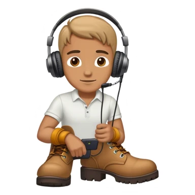 man with boots headphones sticker