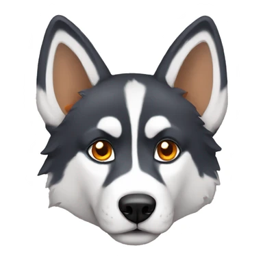 Husky with orange lynx ears sticker