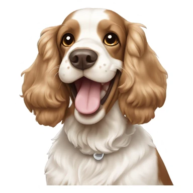 Light Brown and white cocker spaniel smiling  sticker