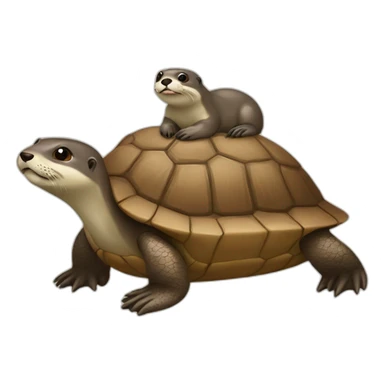 une loutre sur une tortue sticker