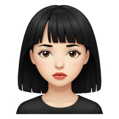 Mulher cabelo preto de franja chorando tudo escuroo sticker