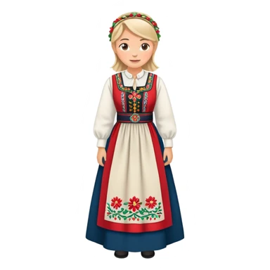 norwegian tradition bunad dress sticker