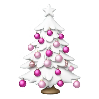White Christmas tree with pink ornaments sticker