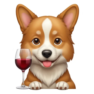 Dog drinking wine sticker