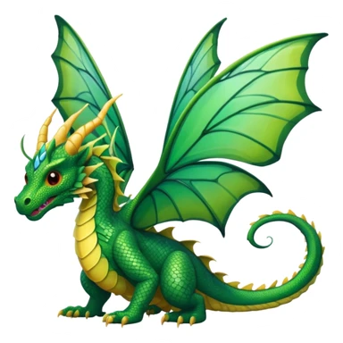 Green dragon with butterfly wings sticker