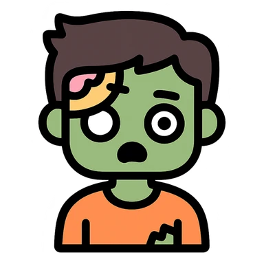 cute zombie boy icon sticker
