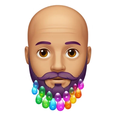 bald guy with beard made out of jellies sticker