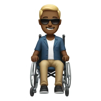 Guy in a wheelchair with sunglasses sticker
