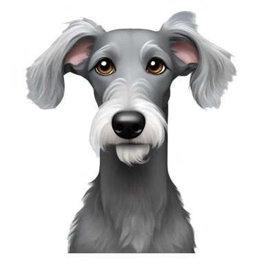  grey but more black scruffy hair happy bedlington whippet sticker