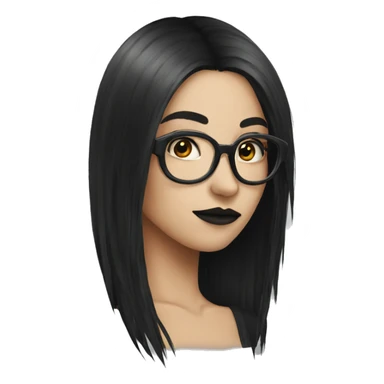Goth woman glasses long hair sticker