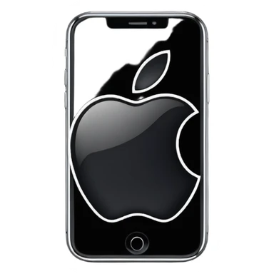 iPhone Apple logo on a black phone screen sticker