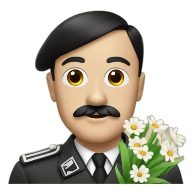 Hitler avec un bouquet de fleur sticker