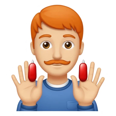 Ein Mann mit angewinkelten Händen  der 6 in einer Hand und 7 in der anderen zeigt  sticker