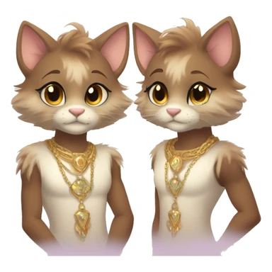 Furry, sparkle, iridescent, colorful, pastel, edgy, cool, fantasy beautiful, brown, beige, white, divine, godly, angelic, animal, anthro, full body, fursona, feline sticker