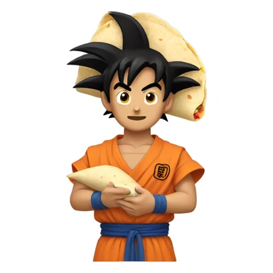 Goku holding a burrito sticker