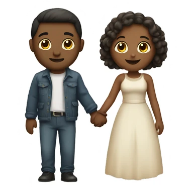 Cute couple holding hands sticker