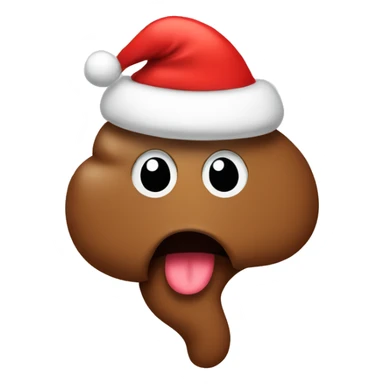 poop with Santa hat sticker