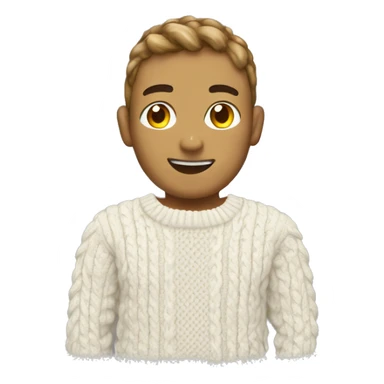White cable knit sweater sticker